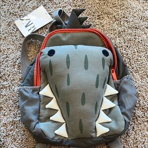 Zara Gray and Orange Alligator-Inspired  meBag with Fin